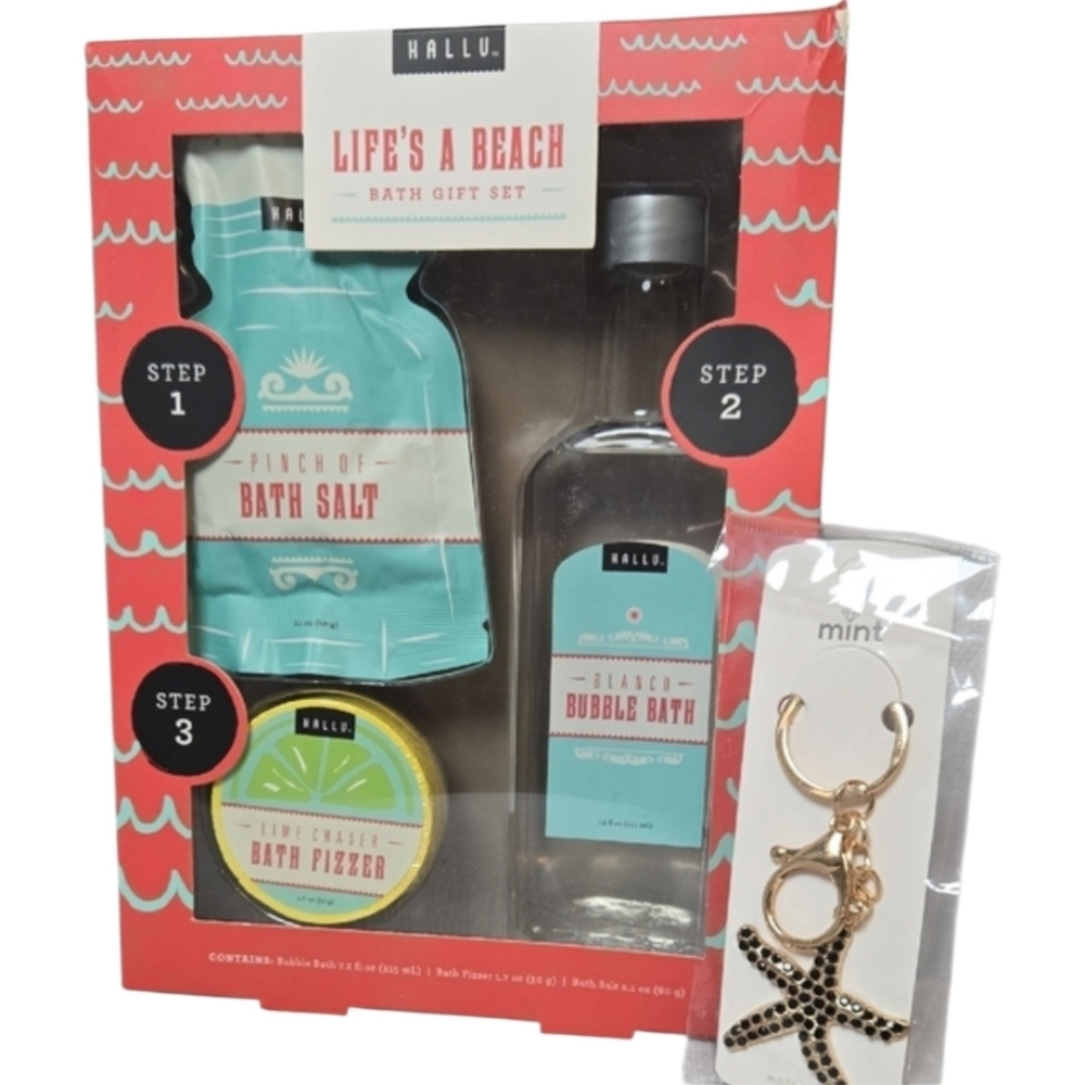 Beach Bath Bundle - Gift Set, Tequila Style - With Black & Gold Starfish Charm - Picture 1 of 5